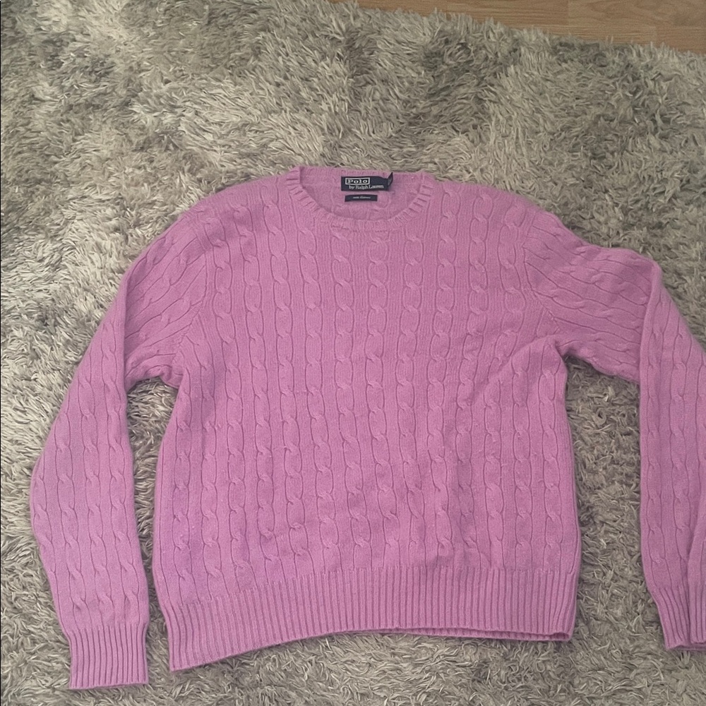 Ralph Lauren purple cable knit sweater